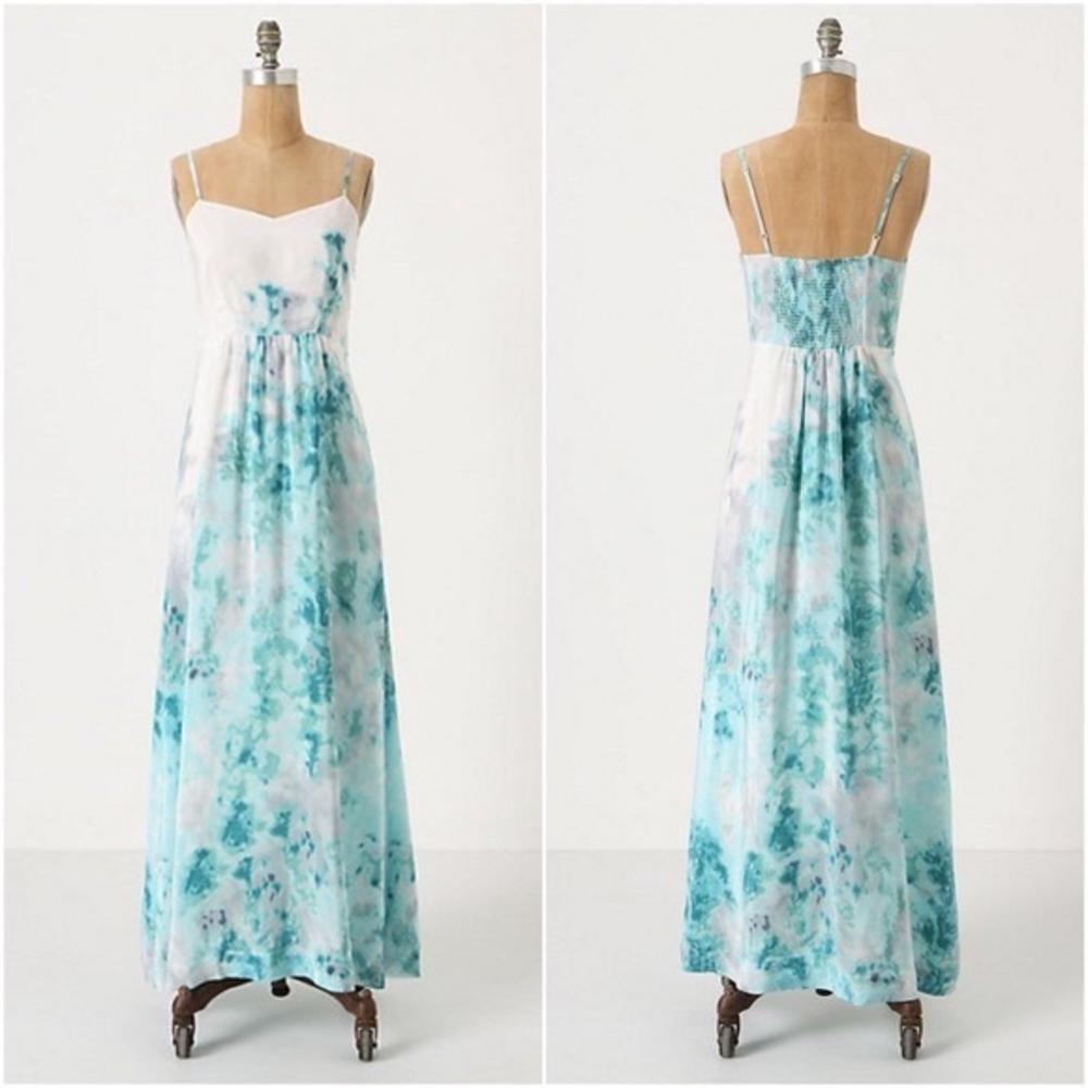 Anthropologie Silk Wave-Washed Maxi Dress 2